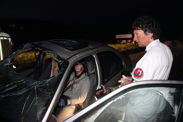 26. September 2011: Verkehrsunfall auf dem Radweg (Foto: M. Busch)